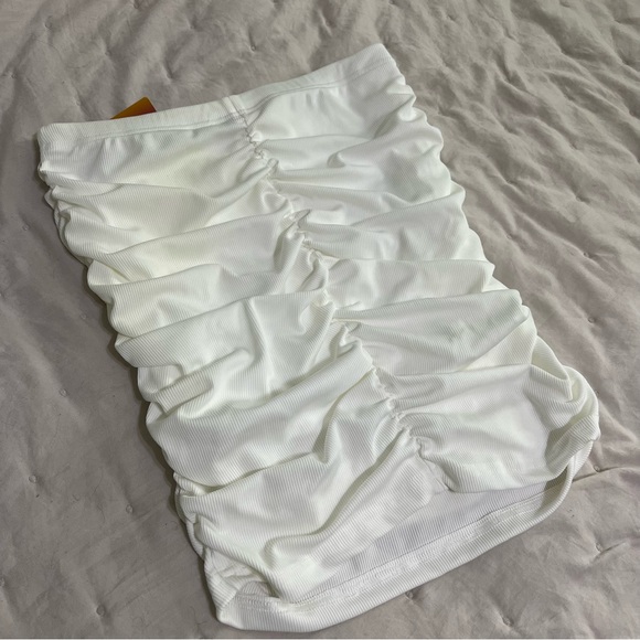 SHEIN SXY White Ruched High Wasted Skirt - M - Picture 5 of 5